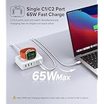 170W USB C Charging Station Block, Travel Charger for Multiple Devices, USB C Charger Plug for iPhone 17 16 15 14 13 Series, Apple Watch Ultra SE 10 9 8 7 6 5 4 3 2, AirPods, MacBook Pro Air, iPad - Image 5
