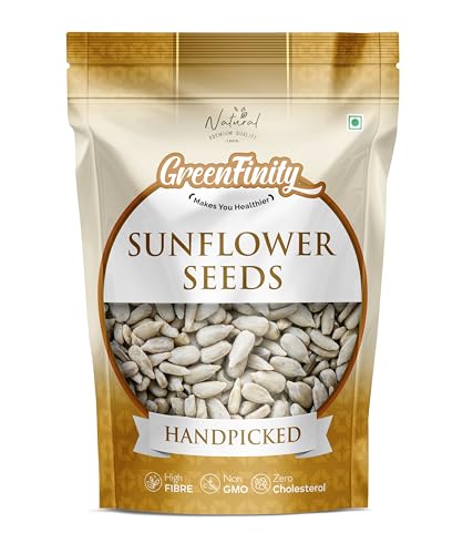 Image of GreenFinity Raw Sunflower Seeds | Rich in Protein, Fiber, Vitamins and Antioxidants | Nutritious Healthy Diet Food for Weight Management, Immunity, Everyday Snacking, Cooking, Salads, Smoothies (500g)
