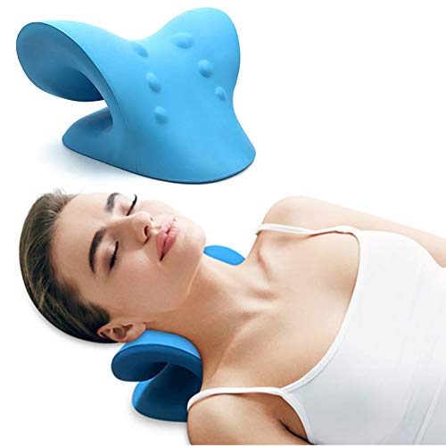 Palrey Neck and Shoulder Relaxer, Neck Stretcher, Cervical Neck Traction Device, Cervical Spine Aligner, Posture Corrector Chiropractic Pillow Neck Massager for TMJ Pain Relief