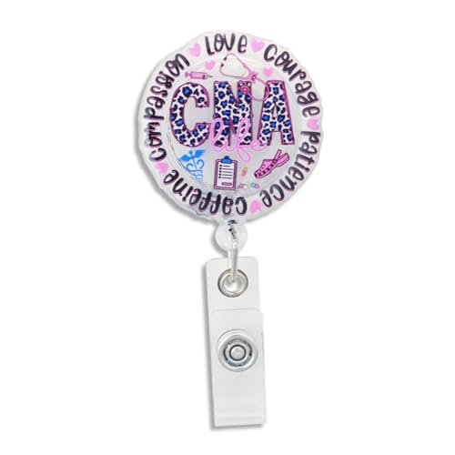 CNA Badge Reel, Nurse Badge Reel, Gifts for Nurses, CNA Gifts for Women, Cute Retractable Leopard Print Nurses ID Holder Gift for Nursing Student Rn LPN Medical Doctor Worker