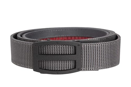 Nexbelt Titan Ratchet EDC Tactical Gun Belt for Concealed Carry - 1.5" Nylon Micro Adjustable No-Hole Belt, Quick Release Buckle, Fits Up to 50" Waist - IWB Appendix Carry - Grey