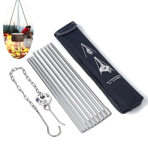 Barbecue suspendu trépied acier inoxydable pour cuisine extérieure nomade - 7