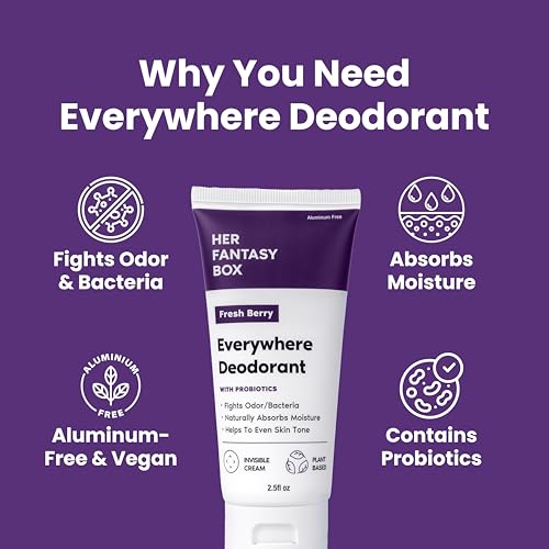 Everywhere Deodorant with Probiotics - Berry Scent | Aluminum-Free, Naturally Absorbs Moisture | Fights Odor & Bacteria | Skin-Improving Formula