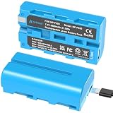 A Artman NP-F550 Battery 2-Pack USB-C Batteries Compatible with Sony Camera Monitor, 2900mAh NP-F970/750/570/550 Replacement Battery for CCD-SC55 TR516 TR716 TR818 TR910 TR917, LED Video Light (Blue)