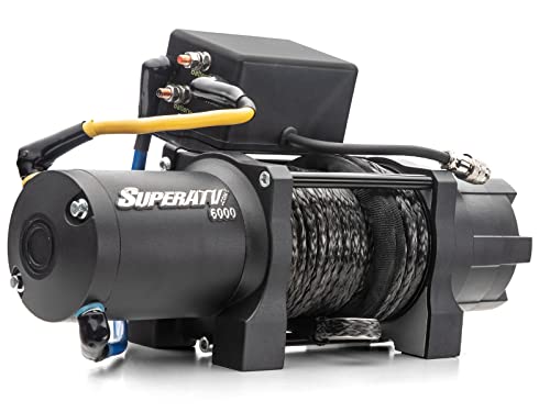 SuperATV 6000 LB Winch Compatible with 2021+ Yamaha Wolverine RMAX 2 / RMAX 4 | Ready-Fit Winch | 1.9 HP Motor | Preassembled and Wired | 50 Foot Remote Range | 3/16" Steel | 266:1 Gear Ratio