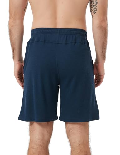 Men's Merino Wool 8" Shorts with Pockets, Casual Lightweight Ultra Soft Athletic Shorts with Drawstring3