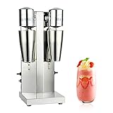 Gdrasuya10 Commercial Milkshake Maker, Double Heads Electric Silent Milk Shake Machine Stainless Steel 18000RMP High Speed for Drink Mixer 110V