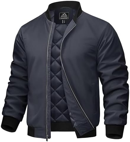 TACVASEN Bomberjacke Herren Übergangsjacke Blouson Jacke Herren Winterjacke | Thermo,Wasserabweisend,Winterjacke Warm,Steppjacke,Windbreaker,Pilotenjacke Herren,Fliegerjacke jacke