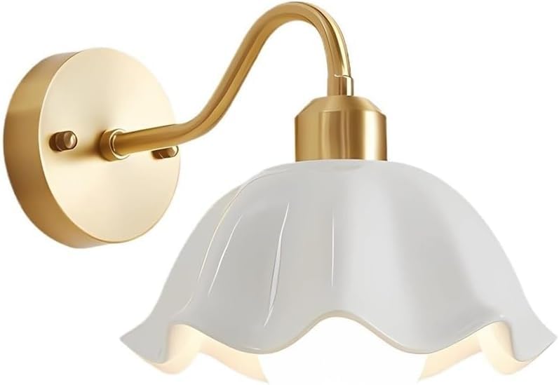 Applique en verre et laiton véritable au design fleuri chic pour sublimer votre intérieur