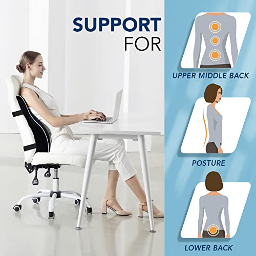 Lumbar Support Pillow For Office Chair, Memory Foam Back Cushion With Updated 3D Mesh Cover, Car Seat Back Pillows For Back Pain Relief, Ideal Back Pillow For Computer/Desk Chair, Car Seat, Etc. #TOP1