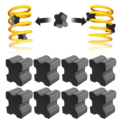 Front Suspension Noise - Front Spring Spacers - 2021-2022 Ford Mustang Mach-E 3 8PCS Rubber Coil Spring Spacers,Heavy Duty Front Coil Spring Booster Kit for 1' to 1.5' Coil Spring Lift,Universal Rubber Lift Blocks Car Accessories for Most Cars Trucks SUVs (8PCS)
