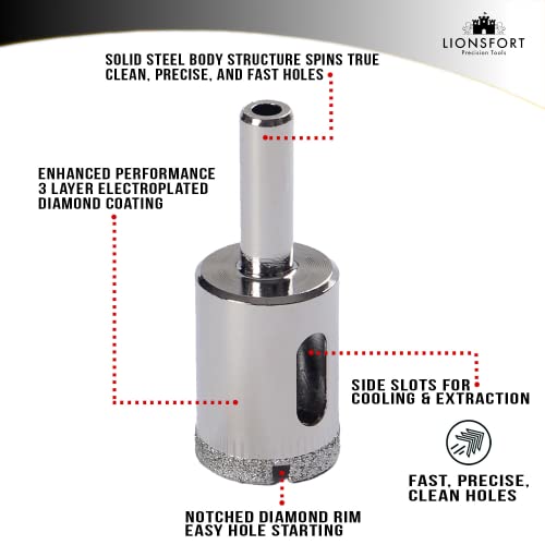 image for LIONSFORT 3/4 Inch Diamond Drill Bit Hole Saw for Ceramic Porcelain Gl