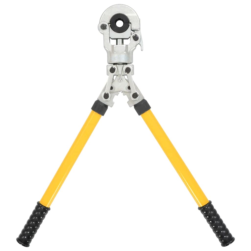 Pinza crimpadora hidráulica, material de acero, cabeza giratoria a 360°, campo de engarzado 16-32 mm, fuerza de engarzado 60 KN, funda, 4 adaptadores a presión con brazos
