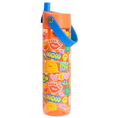 Elemental Splash 26oz Tritan Plastic Reusable Water Bottle w/Straw & Strap