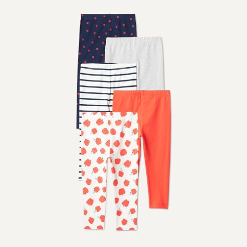 Image of Amazon Essentials Girls' Cotton Stretch Leggings, Multipacks