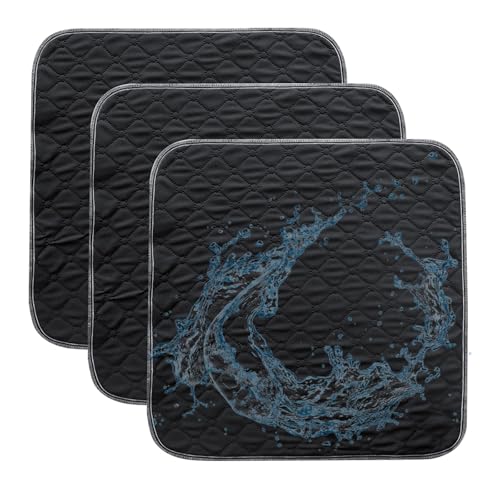 3 Stück Waschbare Inkontinenz Sitzauflage, Inkontinenzunterlage Waschbar 50x50cm, wasserdichte & Saugstarke Unterlage für Rollstuhl, Auto, Sofa -...
