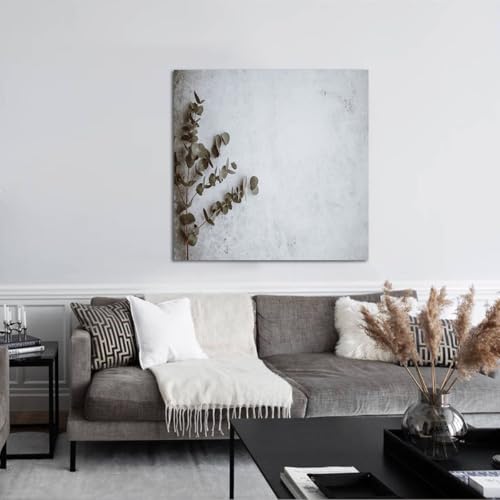 Toile eucalyptus moderne 50x50cm avec cadre intérieur pour salon - 2
