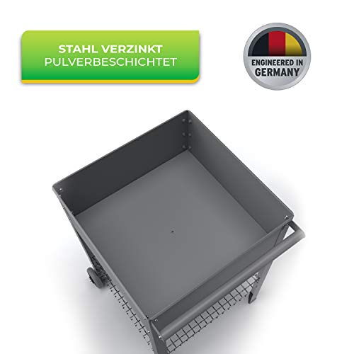 Hochbeet aus Metall Bio Green Blumenwagen Steinfurt in Anthrazit
