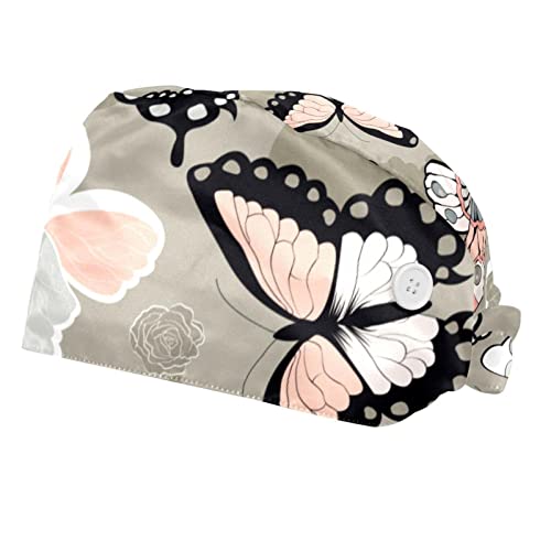 Casquette pour hommes femmes à motif fleurs : chapeaux de travail orange