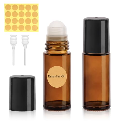 SONEER 30ML Roll on Glasflaschen für Ätherisches Öl Braun 2 Stück