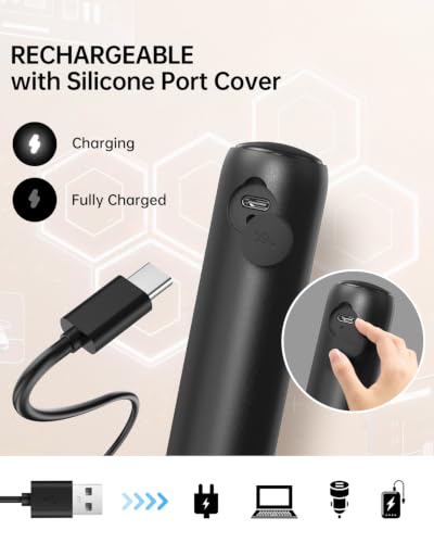 Image of CIRCLE JOY Upgraded Rechargeable Milk Frother Handheld, Electric Drink Mixer with Silicone Charging Port Cover and Longer Dual Coil Whisk Head, Dishwasher Safe, for Lattes & More