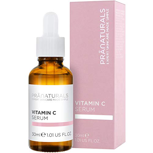 Kit de sérum visage à la vitamine C PraNaturals 30 ml - Crème de traitement soin pour la peau antivieillissement, élimine les ridules, enrichi en huiles naturelles et vitamines