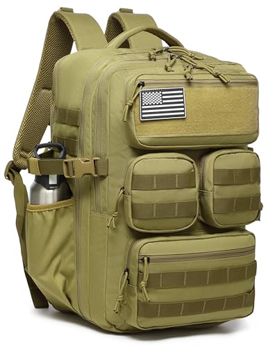 Image of Wotony Tactical Backpack for Men, 25L /35L /45L EDC Backpack with Laptop Compartment, MOLLE System, Water-Resistant 900D Fabric, Multi-Pocket Travel Backpack for Hiking, Camping, Gym and Daily Use