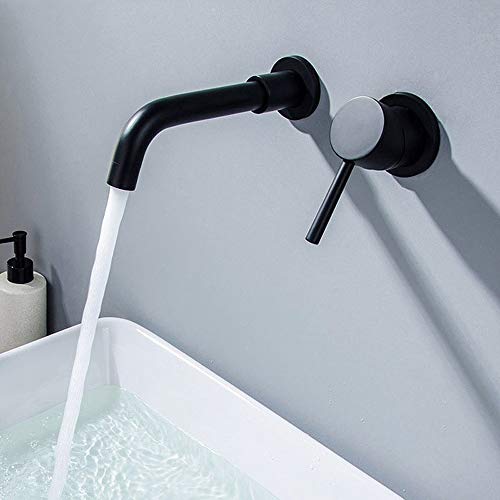 Mitigeur noir encastré en cuivre avec commande eau chaude et froide