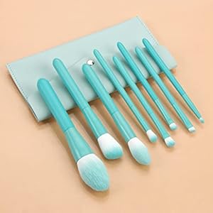 MADALIAN 8 Makeup Brush Set Soft Brush with Storage Bag Wooden Handle Beauty Soft Hair Tools(Color:E)
