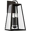 Capital lighting 943743oz leighton sleek modern lines clear glass outdoor wet rated wall mount lantern style fixture 4 light 240 total watts 23 h x 12 w oiled bronze  urban country home decor