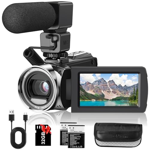 Rawiemy Video Camera Camcorder FHD 1080P 36MP YouTube Vlogging Camera