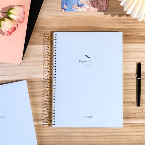 Grand carnet à spirales bleu à couverture rigide premium de 120 feuilles blanches - 6