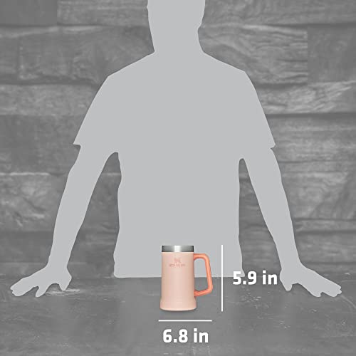 Image of STANLEY Stay-Chill Beer Stein 24 oz | Heavy Duty Big Grip Handle | Beer Tumbler Drink Cup, Holds 2 Cans | Insulated Stainless Steel Party Mug | BPA-Free | Limestone