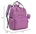 BabbleRoo Diaper Bag Backpack - Baby Essentials Travel Tote - Multi Function Water Resistant Diaper Bag, Travel Essentials Baby Bag with Changing Pad, Stroller Straps & Pacifier Case - Unisex, Purple