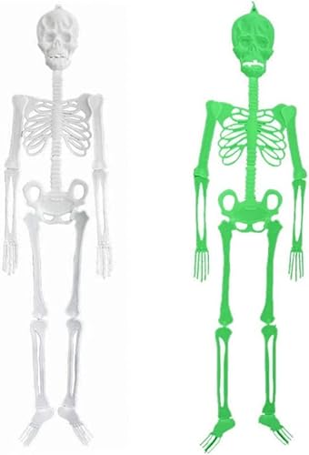 HENGBANG Halloween Hanging Luminous Skeleton Decorations - 2PCS 36Inch Full Body Glow-in-The-Dark Skeleton for Halloween Party Bar Wall Sticker Decorations, 90CM, 169 Cover