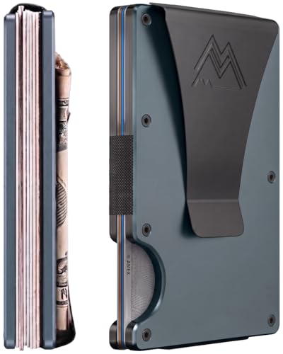 Image of Mountain Voyage Co Minimalist Wallet for Men & Women - Slim RFID Wallet, Scratch Resistant, Credit Card Holder & Money Clip, Easily Removable Money & Cards, (Matte Grey)