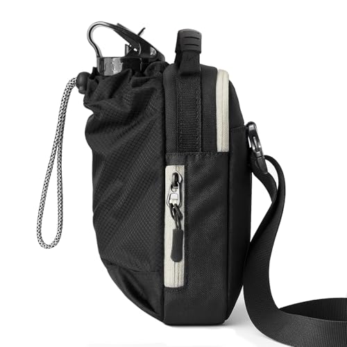 Waterproof Crossbody Bag with Water Bottle Carrier Holder Shoulder Sling Pouch Handle Travel Hiking Daypack