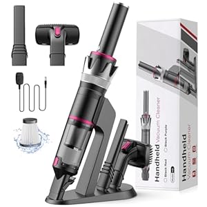 BSRCO Handheld Vacuum Cordless, 8K Pa Powerful Portable Vacuum for Car, Rechargeable 4-in-1 Mini Cleaner with 2-Speed for Home, Office and Pet Hair