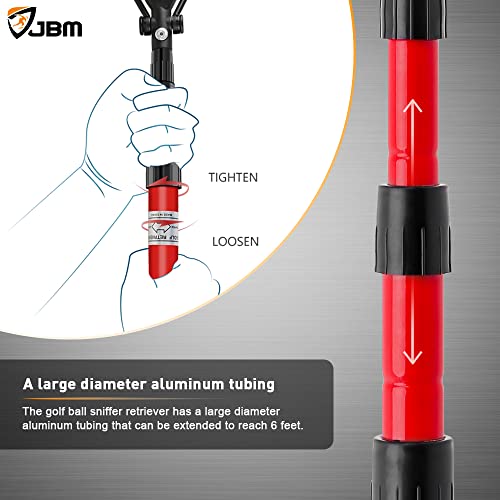 Jbm Golf Ball Retriever Device (6Ft Reach) Automatically Portable Telescopic Golf Ball Pick Up Ball Retriever Scoop Pick Up, 23.3" To 72" Retracted Length (Golf Ball Retriever Device) #TOP3