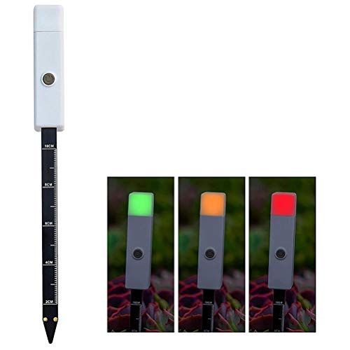 Atyhao Soil Moisture Meter, Wireless Soil Tester with Indicator Light for Garden Tropical Desert Plants Aloes Succulents Cactus Leaf Orchid White for Indoor Outdoor Flowers