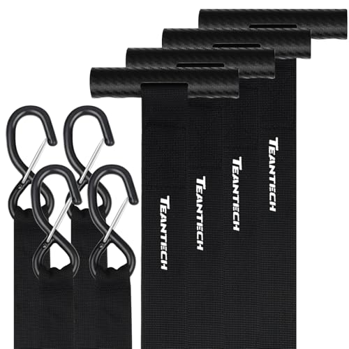 Tie Down Straps Soft Loop,Quick Hood Loops with S-Hooks for Securing ATV, UTV, Motorcycles, Scooters, Dirt Bikes, Lawn & Garden Equipment,Secure Canoe Boat Jeep