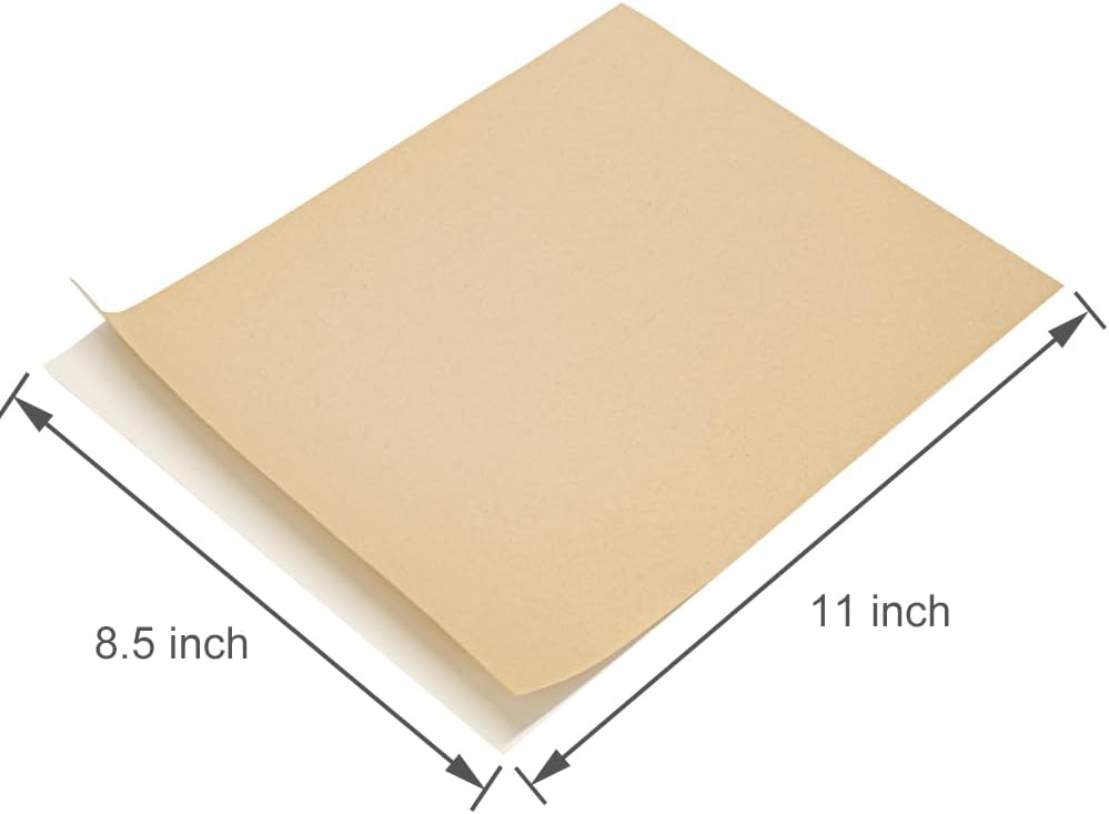 NATURALABEL 30 Sheets Printable Kraft Sticker Paper for Laser & Inkjet Printers - Full Sheet Self-Adhesive Craft Labels, Matte, Letter Size (8.5" x 11") - Image 2