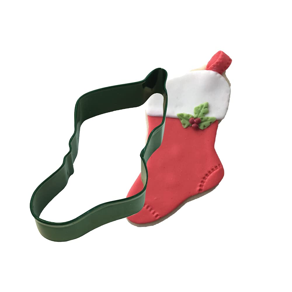 Creative Party K1135/G Christmas Stocking - Cortador de galletas (1 unidad, acero, verde