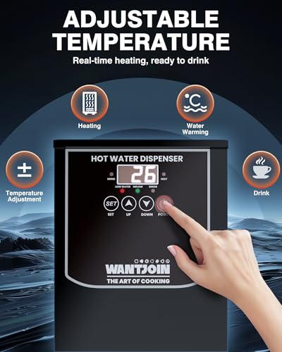 Image of WantJoin Commercial Hot Water Dispenser - 35L(9.2 GAL) /Hour Water Boiler Step-Heating Electric Countertop Water Dispenser Automatic Temperature Control Max 212F for Boba Tea Coffee Shop Office