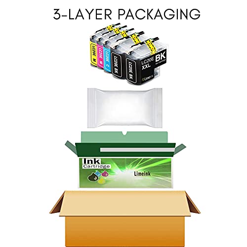 Limeink Compatible Ink Cartridges Replacement For Brother Lc20E Ink Cartridges Lc20E For Brother Printer Ink Mfc-J985Dw J5920Dw J775Dw J985Dwxl For Brother Lc20Em Ink Cartridge (Bk/C/M/Y) 5 Pack #TOP4
