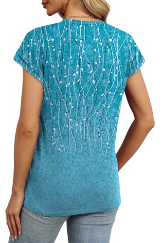 Image of Alaroo Womens Summer Tops Short Sleeve Shirts Crew Neck Cute Trendy Tunic Blouses (S-3XL)