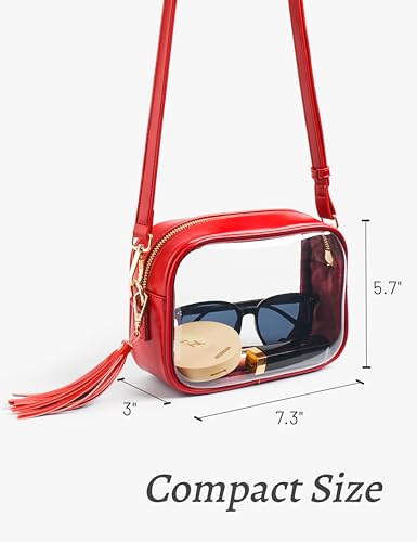 Image of Yarnic Clear Bag Stadium Approved, PVC Transparent Crossbody Purse Small Clear Crossbody Bag with Adjustable Shoulder Strap