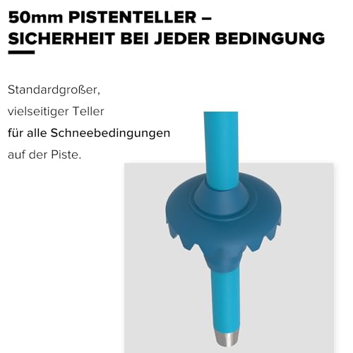 ATOMIC AMT Jr Skistöcke - hochwertiger 3* Aluminium Skistock - ergonomischer JR Griff am Stock - elastische Kids Handschlaufe - Stöcke mit 50mm-Pistenteller