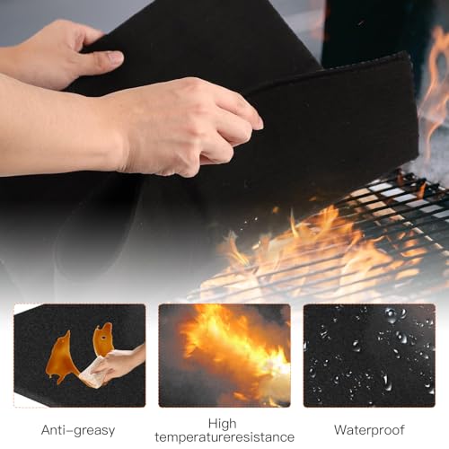 Hitzeschutzmatte feuerfest aus Carbonfilz – Feuerschutzmatte & feuerfeste Unterlage bis 982 °C für Grill, Schweißen, Ofen, Kamin & Feuerschale – 100 x 100 cm