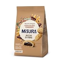 Misura Biscotti Integrali Ripieni di Cioccolato Fondente Fibrextra | 100% Farina Integrale | Ricchi in Fibre | Confezione da 260 grammi